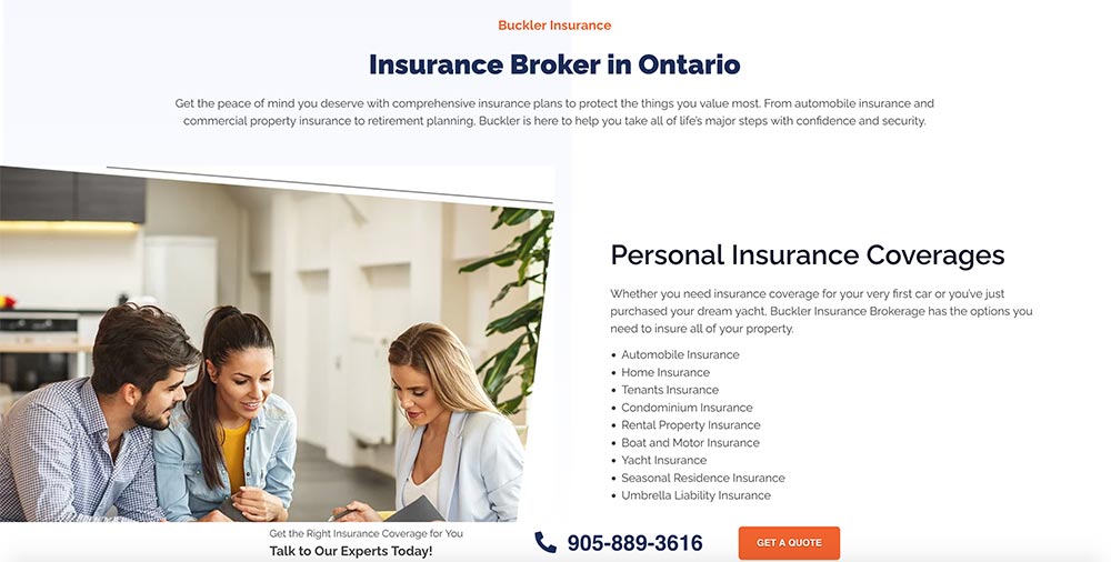 Insurance Company Web Design