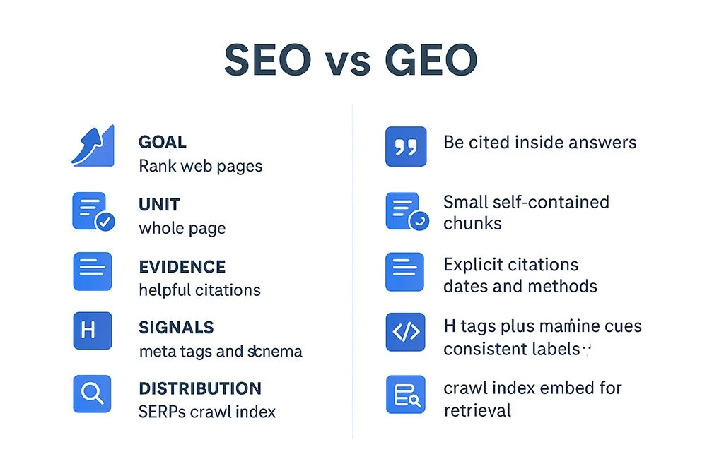 SEO vs GEO comparison