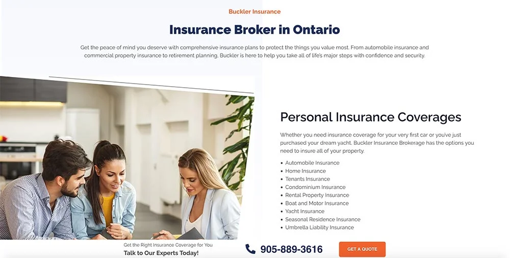 Buckler Insurance Web Design – Insurance Company Website Design website design by 2Marketing