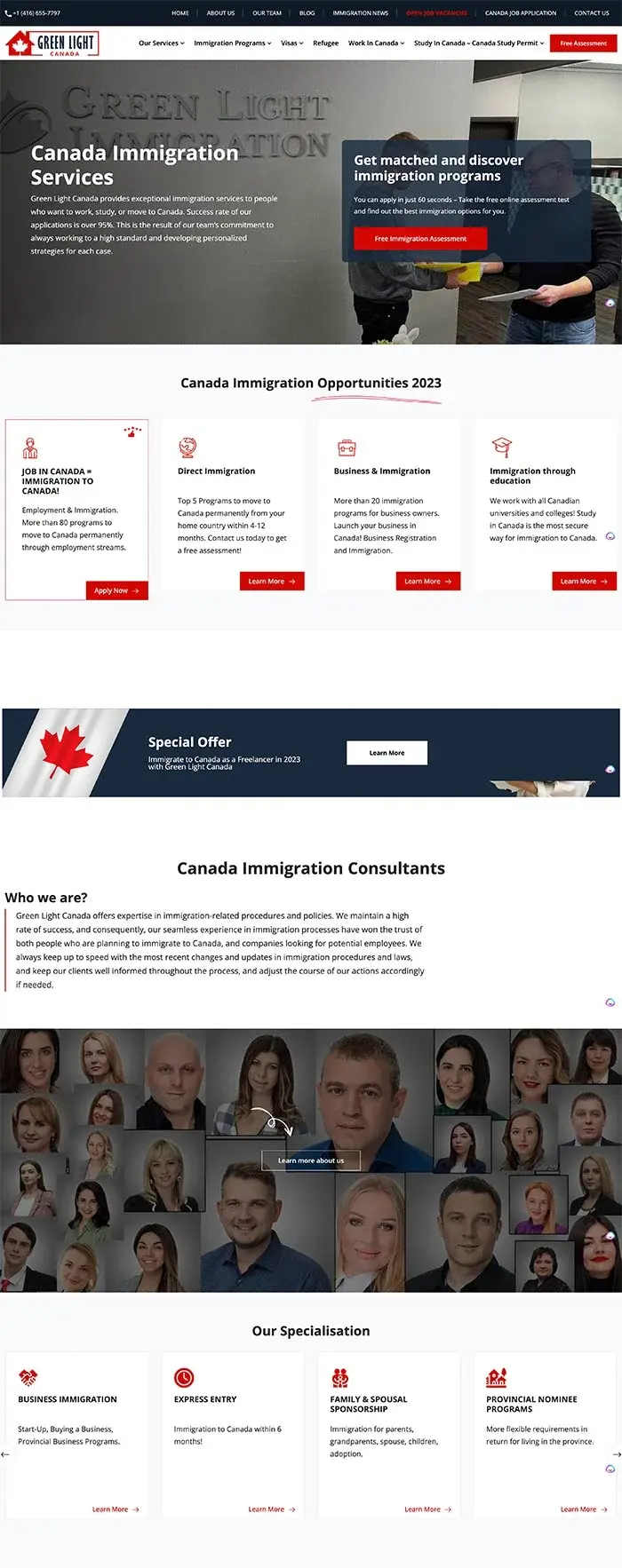 Green Light Canada Web Design website design by 2Marketing