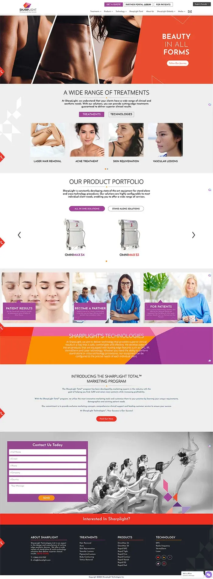 Sharplight Web Design website design by 2Marketing